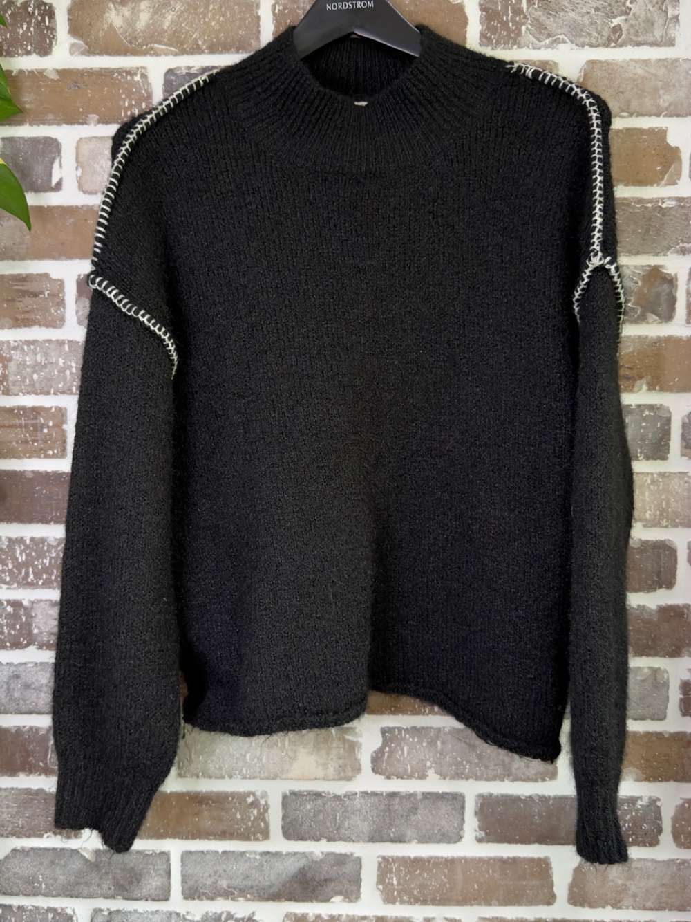 Lili & Lala - Black Crewneck Sweater with White Contrast Stitching